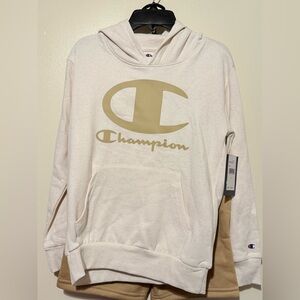 Champion Boys Beige Logo Hoodie Set